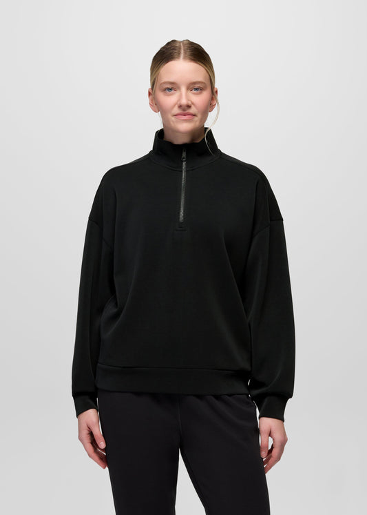 Shea Soft Relaxed Half Zip - Black - f om