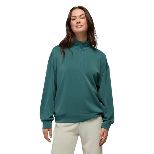 Shea Soft Relaxed Half Zip - Coast, on model