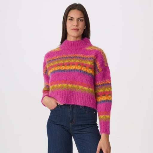 Celine Mock Neck - Fuchsia