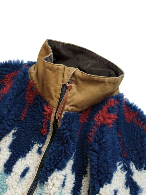 Women's Chino X Boa Fleece Anorak Jacket - Canvas Red, Blue