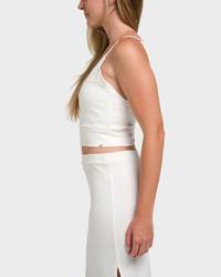 Solid Rib Tank Top - White