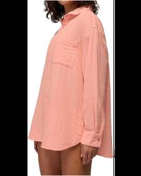 Hideaways Button Down Top - Soft Guava