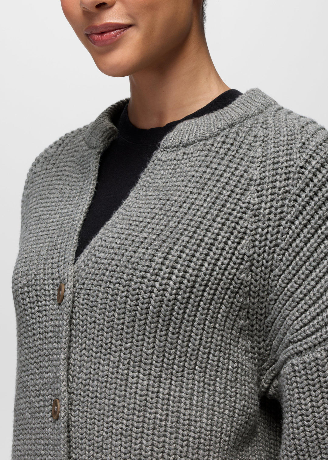 Sunday River Short Cardigan - Heather Grey
