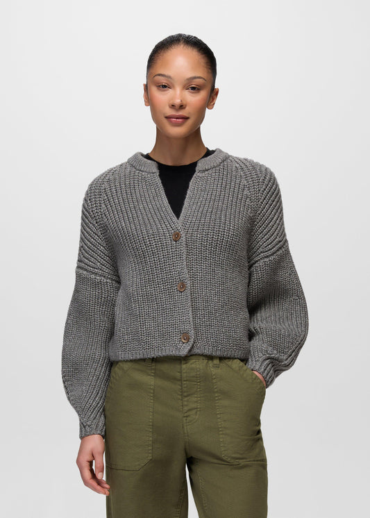 Sunday River Short Cardigan - Heather Grey