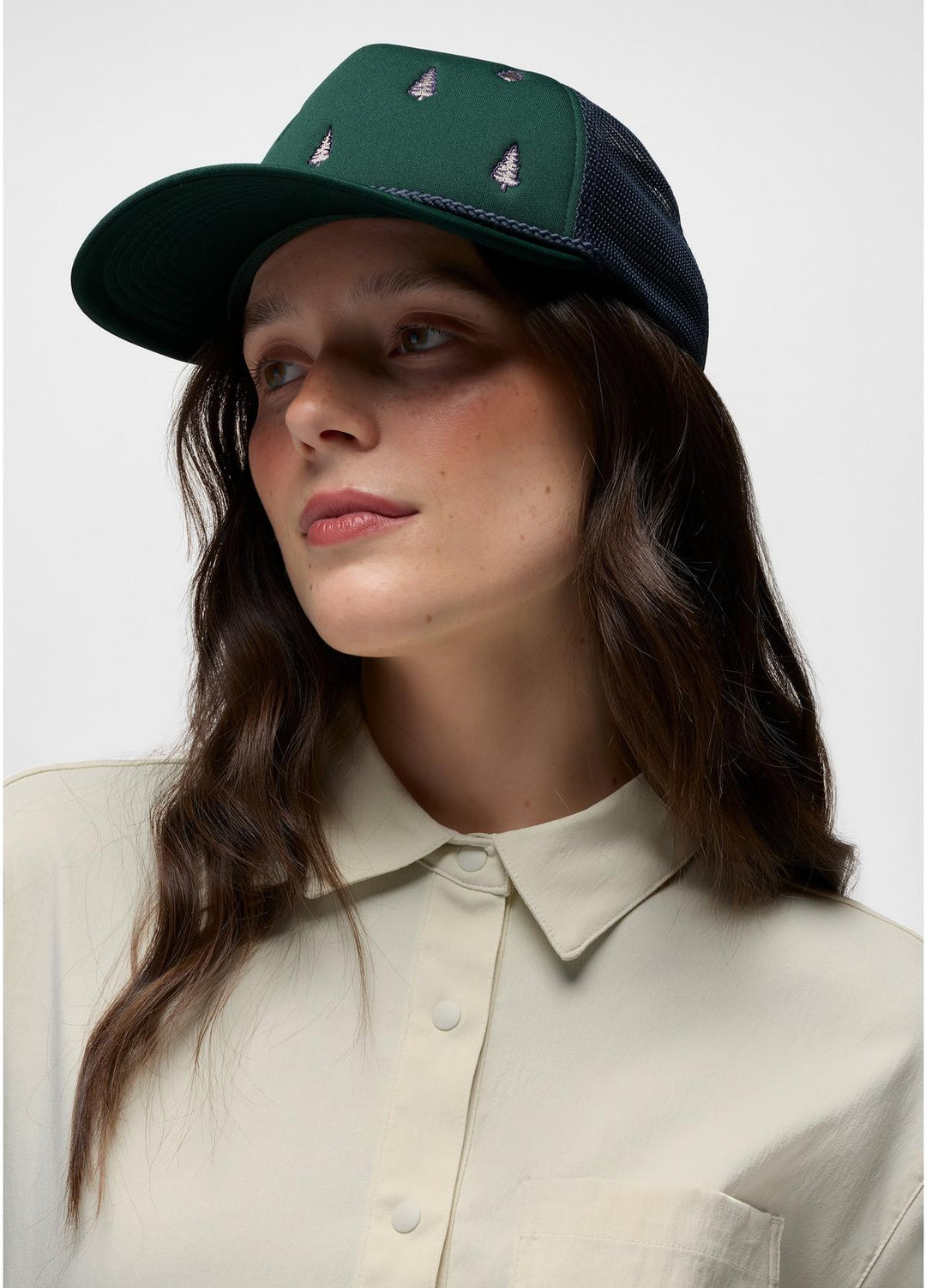 Doohickey Foam Trucker - Root Green Pines (on model)