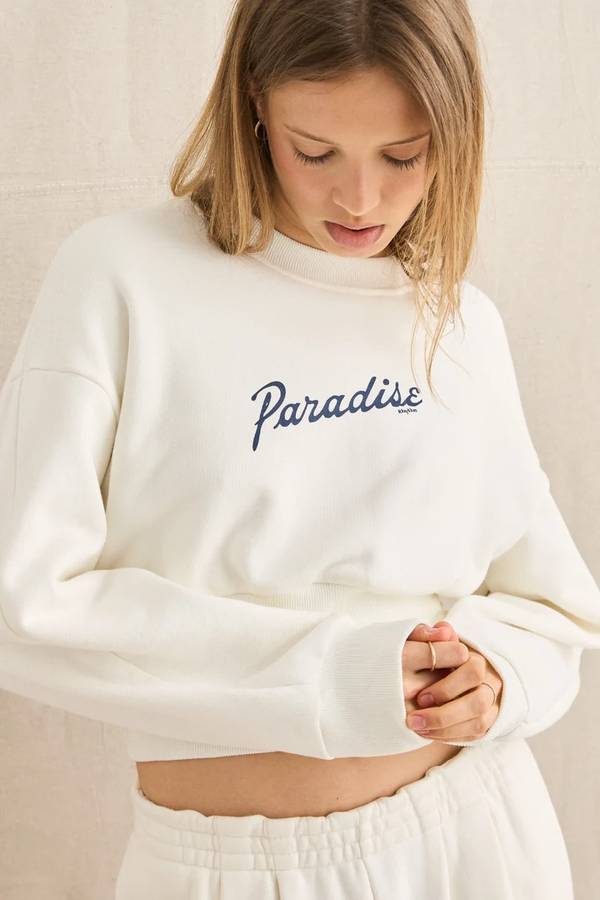 Paradise Cropped Sweatshirt - Coconut