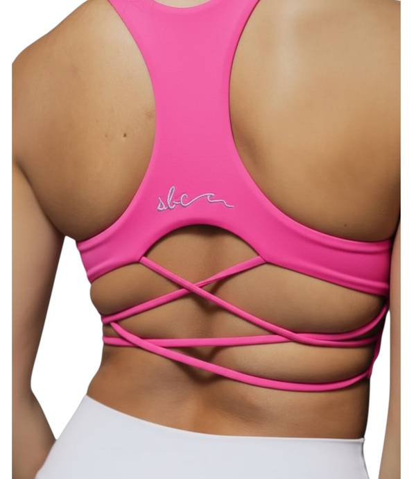 Renata Zipper Sports Bra - Hibiscus