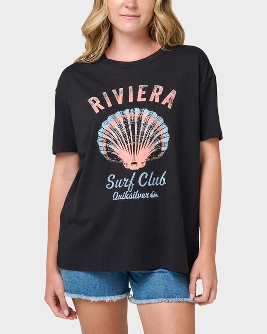 Riviera Short Sleeve Boyfriend T Shirt - black