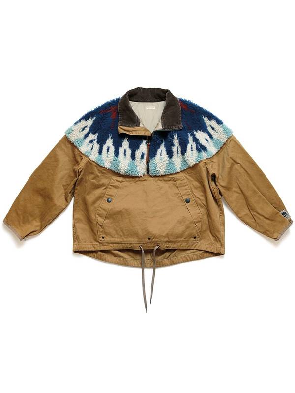 Women's Chino X Boa Fleece Anorak Jacket - Canvas Red, Blue