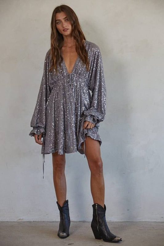 The Evelina Dress - Silver