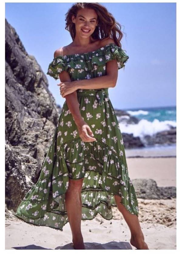 Romy Maxi Dress - Sage Print