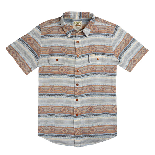 Boquillas Short Sleeve Shirt - Sonoita Stripe - Brown/Blue