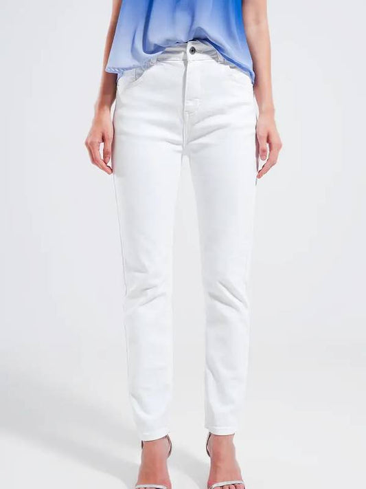 Stretch Cotton Skinny Jeans - White