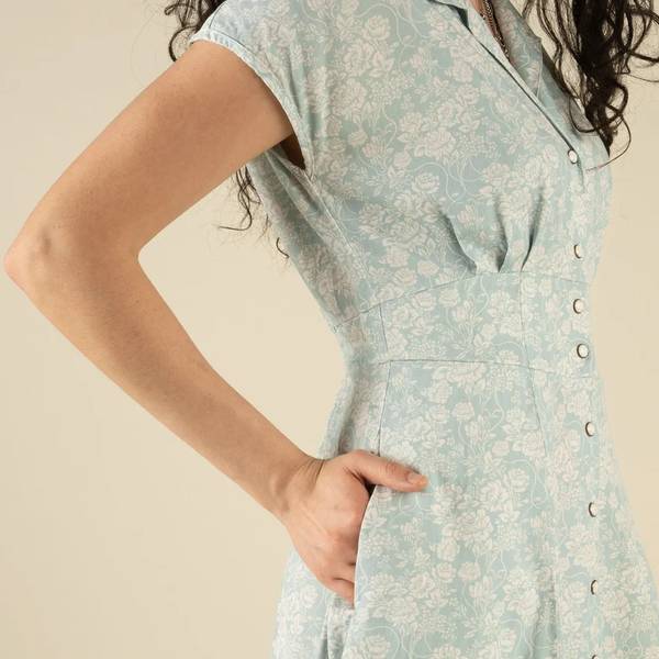 Marabella Mini Dress - Parlor Rose-Dusty Blue