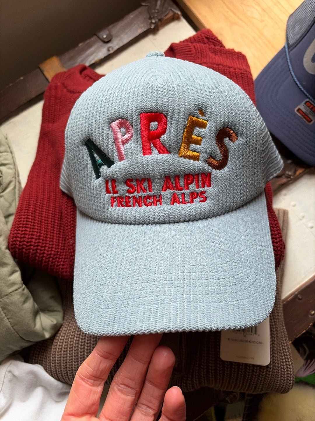 Après Le Ski Alpin Corduroy Trucker Hat - Light Blue