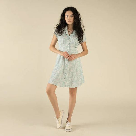 Marabella Mini Dress - Parlor Rose-Dusty Blue