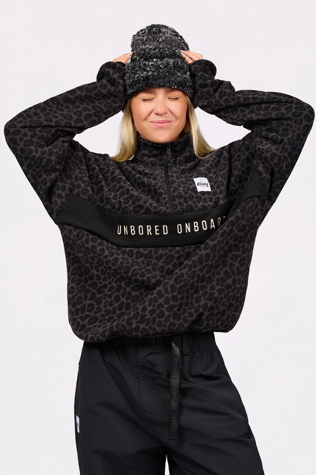 Eivy Ball Fleece - Black Leopard