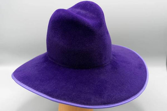 Women's Experimental High Top Fedora Large Brim Hat - Ultra Violet