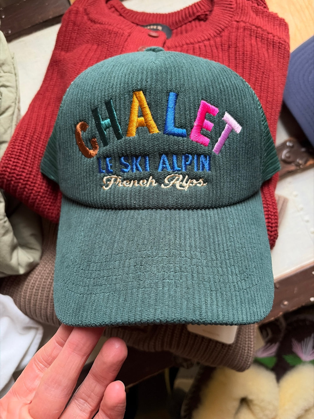 Chalet Le Ski Alpin Corduroy Trucker Hat - Teal