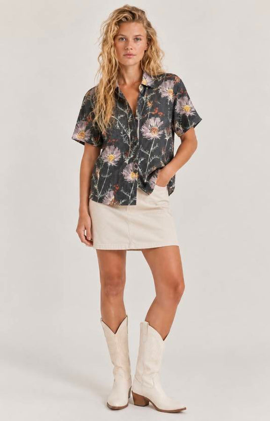 Bless Up Trail Button Up Shirt - Onyx