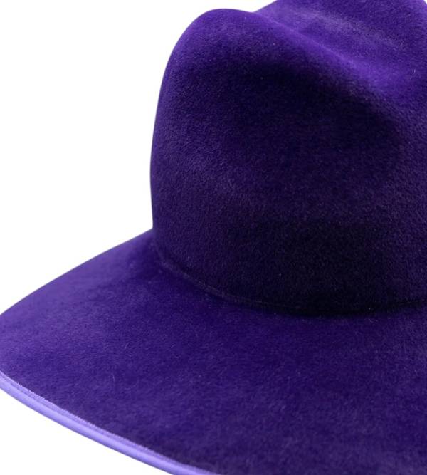 Women's Experimental High Top Fedora Large Brim Hat - Ultra Violet
