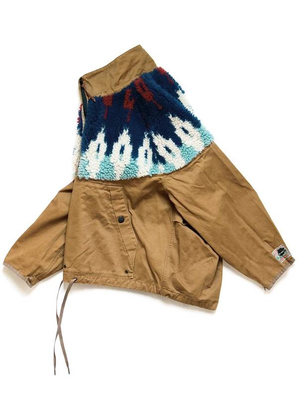 Women's Chino X Boa Fleece Anorak Jacket - Canvas Red, Blue