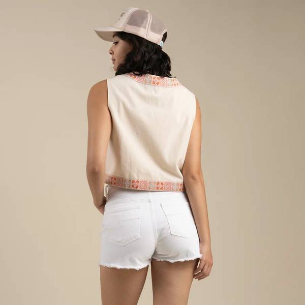 Ysleta High Rise Denim Short - Washed White