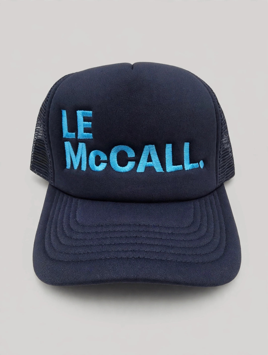 Le McCall trucker hat - Navy studio view