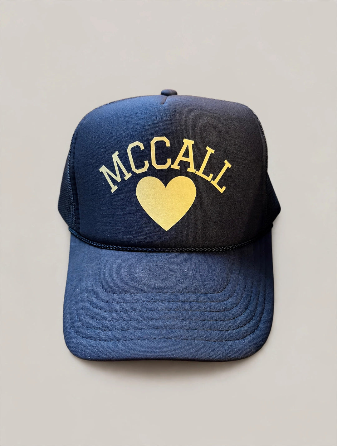 McCall Heart trucker hat - Navy studio view
