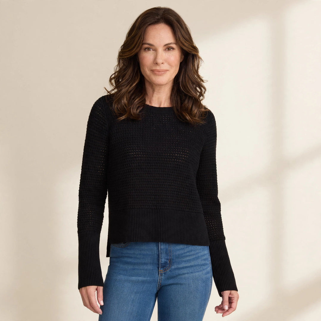 Ace Pointelle Sweater - Black