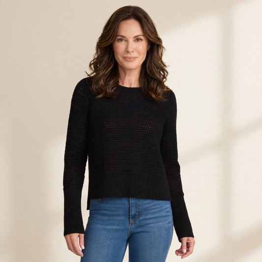 Ace Pointelle Sweater - Black