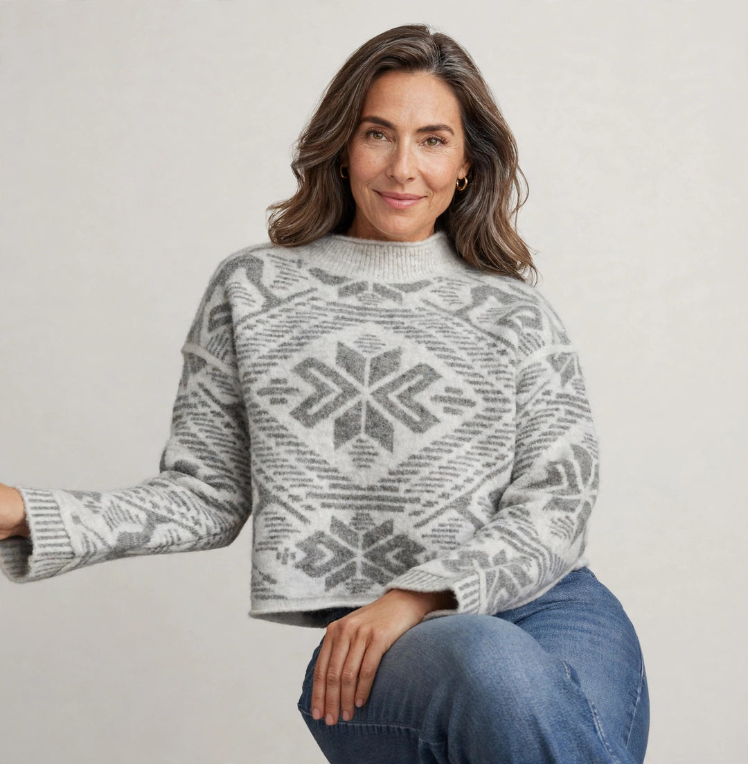 Elowen Mock Neck - Heather Silver