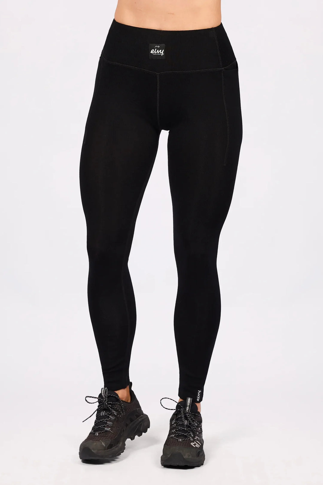 Eivy Pocket Merino Wool Rib Tights - Black