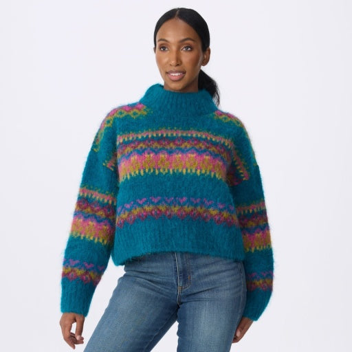 Celine Mock Neck - Teal